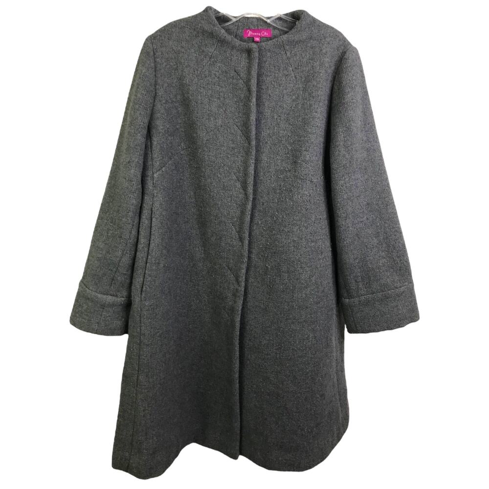 Mommy Chic snap front coat Size XS Heather Gray Crew Neck